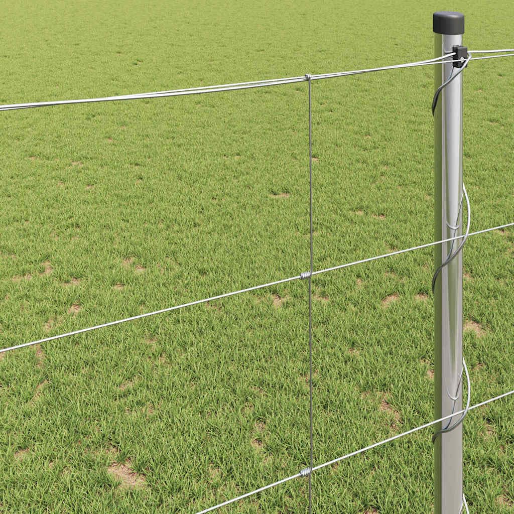 Valla de campo plateada, 25 x 1,2 m, acero galvanizado, valla de malla para exterior, jardín, terraza, solución resistente y duradera