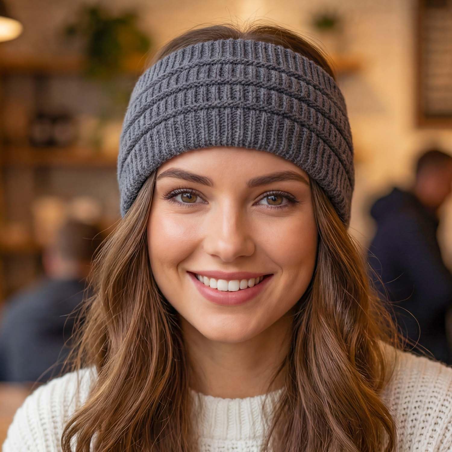 Woeoe Warm Winter Headbands Wide Crochet Knitted Headbands Stretchy Ear Warmen for Women - Image 2