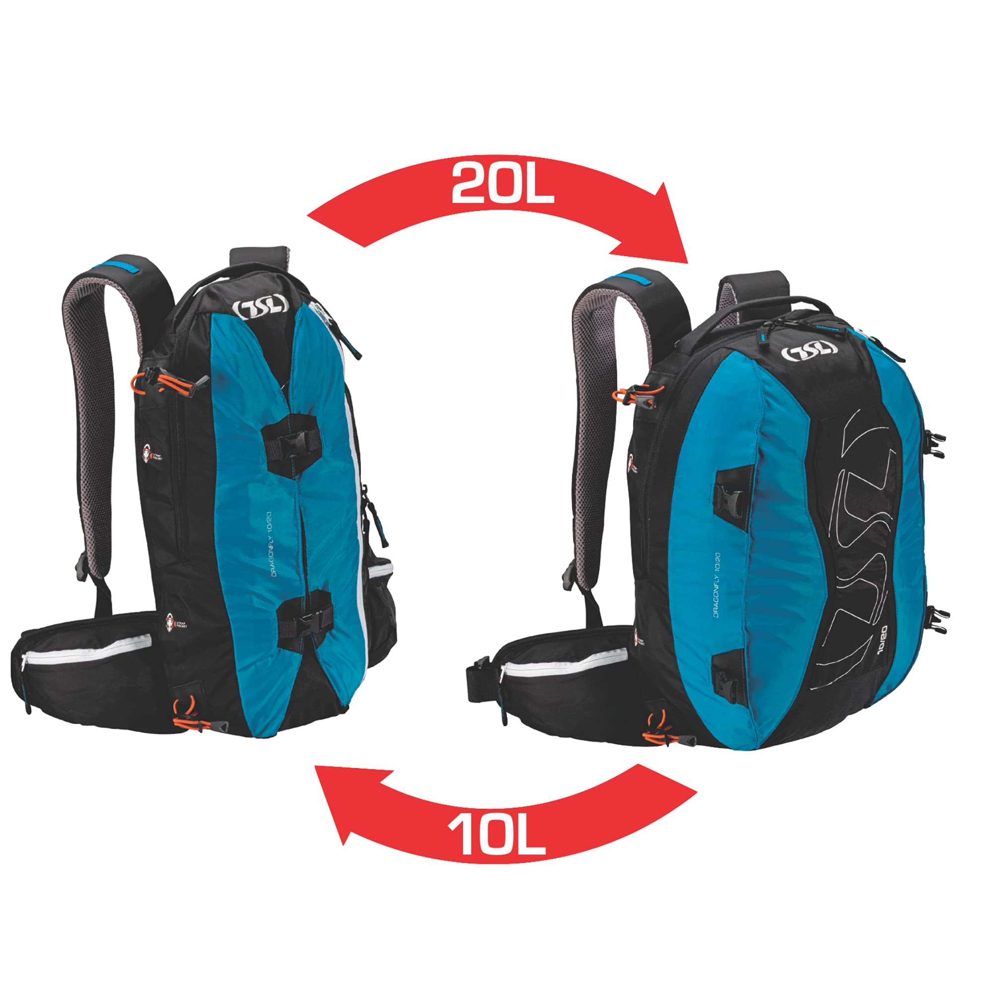 TSL Dragonfly Zaino Speciale Cispole, Unisex – Adulto, Nero/Blu, 10-20 Litri