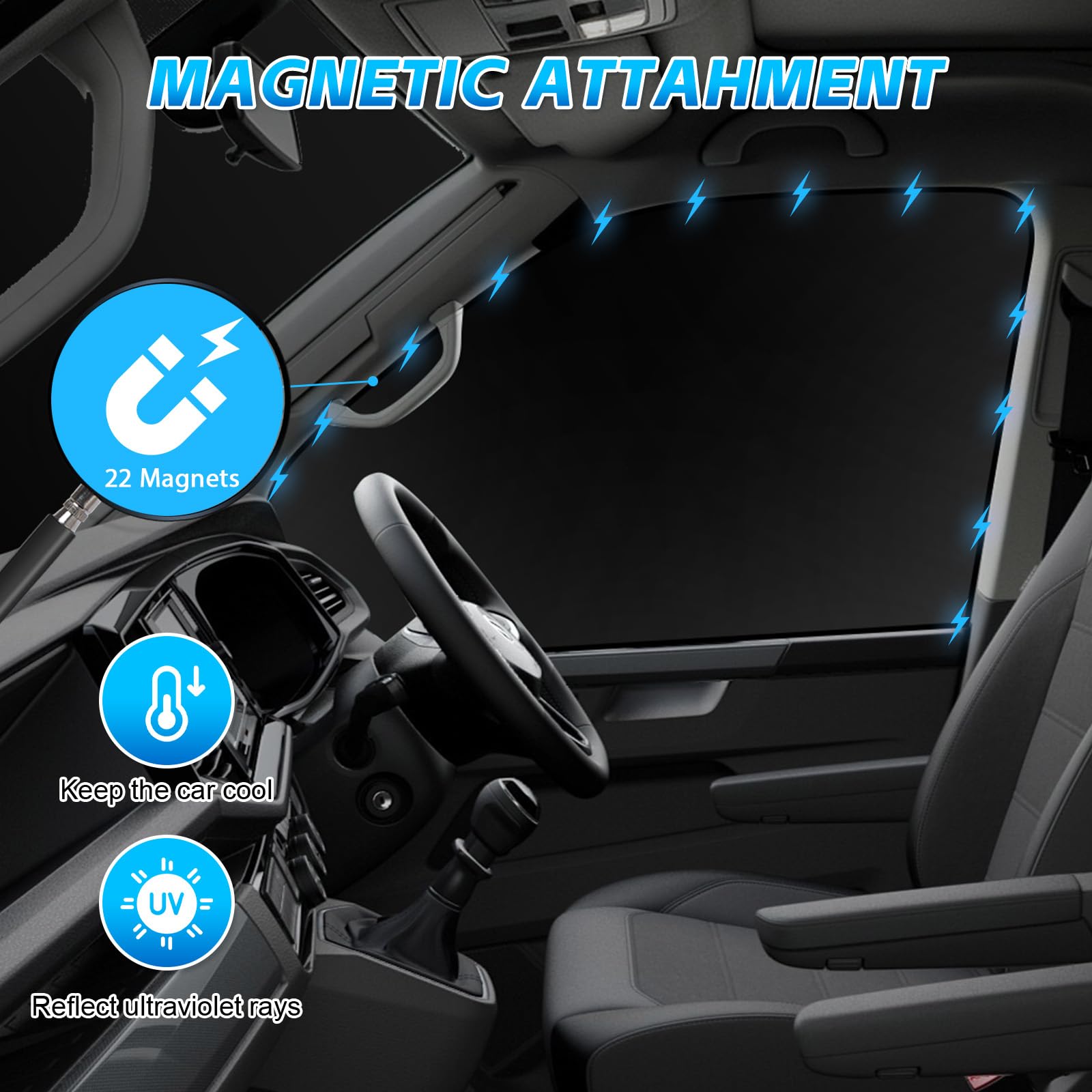 Magnetyczna osłona przeciwsłoneczna zamiennik do VW T5 T6 T6.1 California