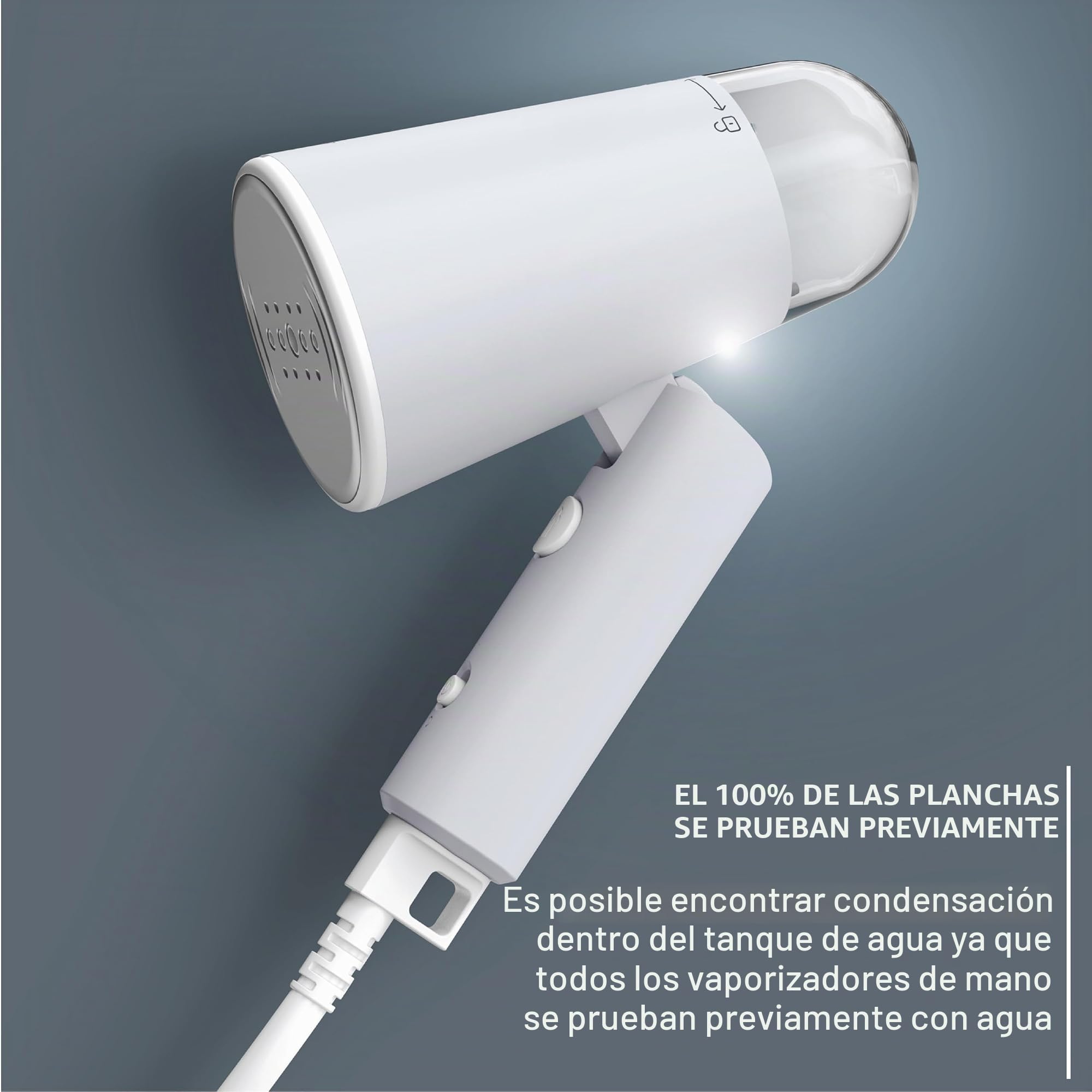 Rowenta, vaporizador para ropa, vaporizador de mano de viaje, capacidad de tanque de 2.2 onzas, plegable, fácil de vapor, 1100 vatios, planchado, vaporizador de ropa gris, esenciales para día festivo,