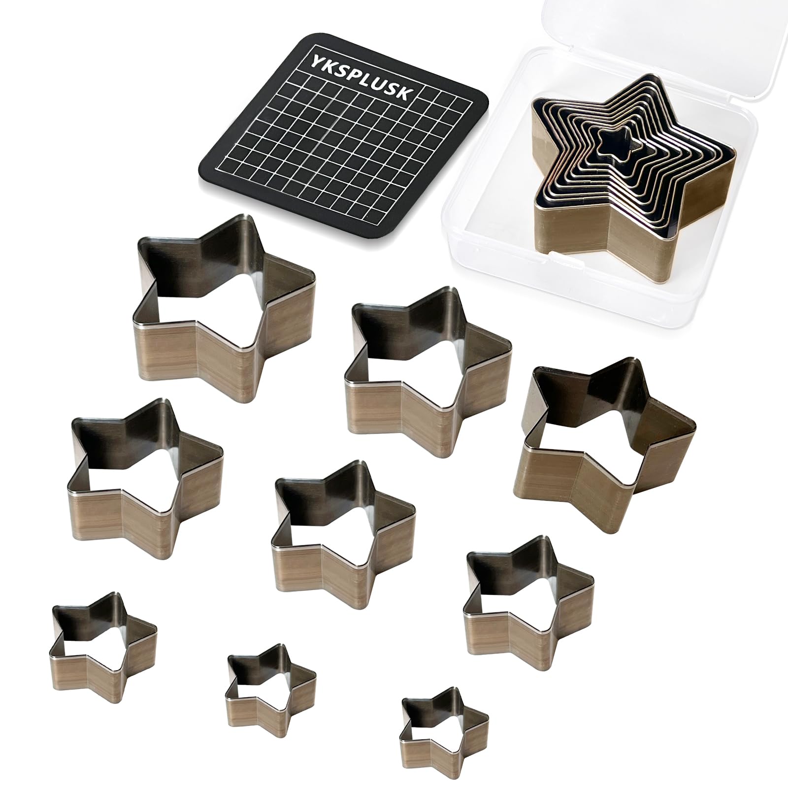 9 PCS Hollow Punch Cutter Set9 Sizes Star Shape Leather Cutting Dies Cutter ToolCutting Mold Punching Die Set for DIY Leather CraftLeather Cutter Hollow Punching Tool with Plastic Box SCS009