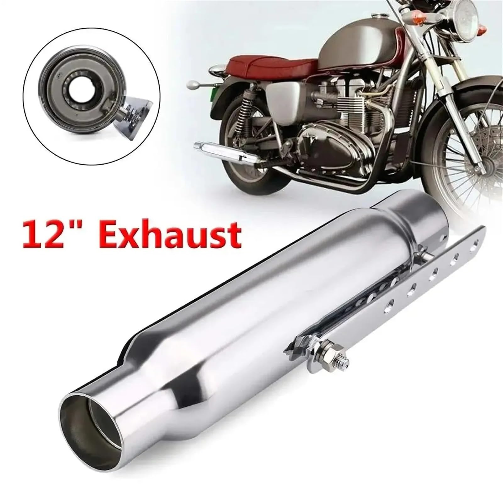 Tłumik wydechowy motocykla Retro Vintage Classic Galwanizacja rura wydechowa motocykla eindpijpenuitlaatdemper