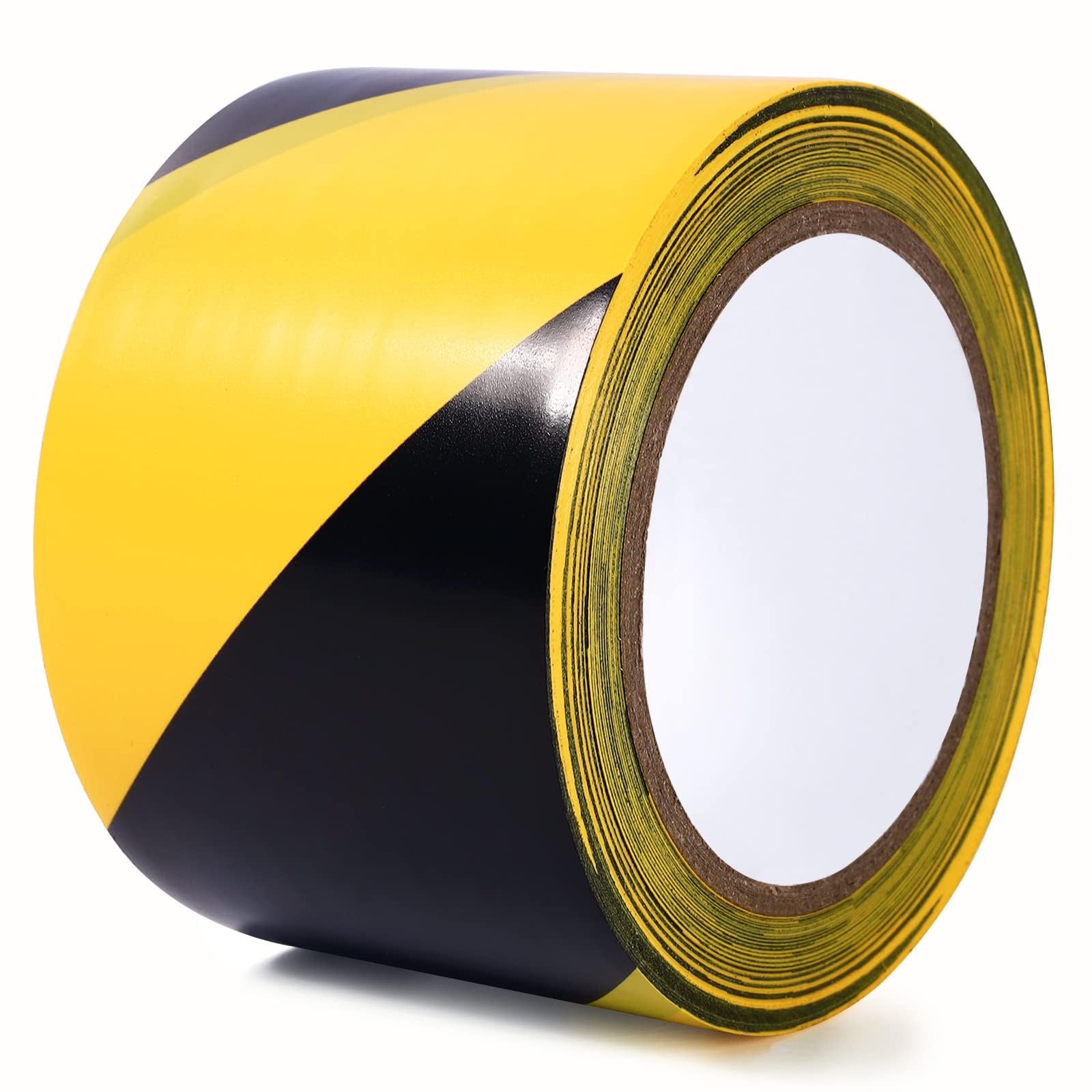KASTWAVE Warning Tape Self Adhesive Black & Yellow Hazard Warning Safety Stripe Tape Caution Barrier Sticky Tapes for Best Readability Maximum Visibility Designed for Danger/Hazardous Areas (33M)