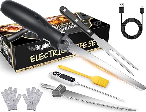 Cordless Rechargeable Electric Knife Easy Slice and Assemble with Storage