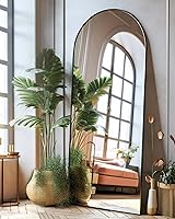 Vista 18 de Espejo arqueado de longitud completa, espejo de suelo con soporte, espejo grande de 18 x 58 pulgadas, espejo de pared de longitud completa, espejo