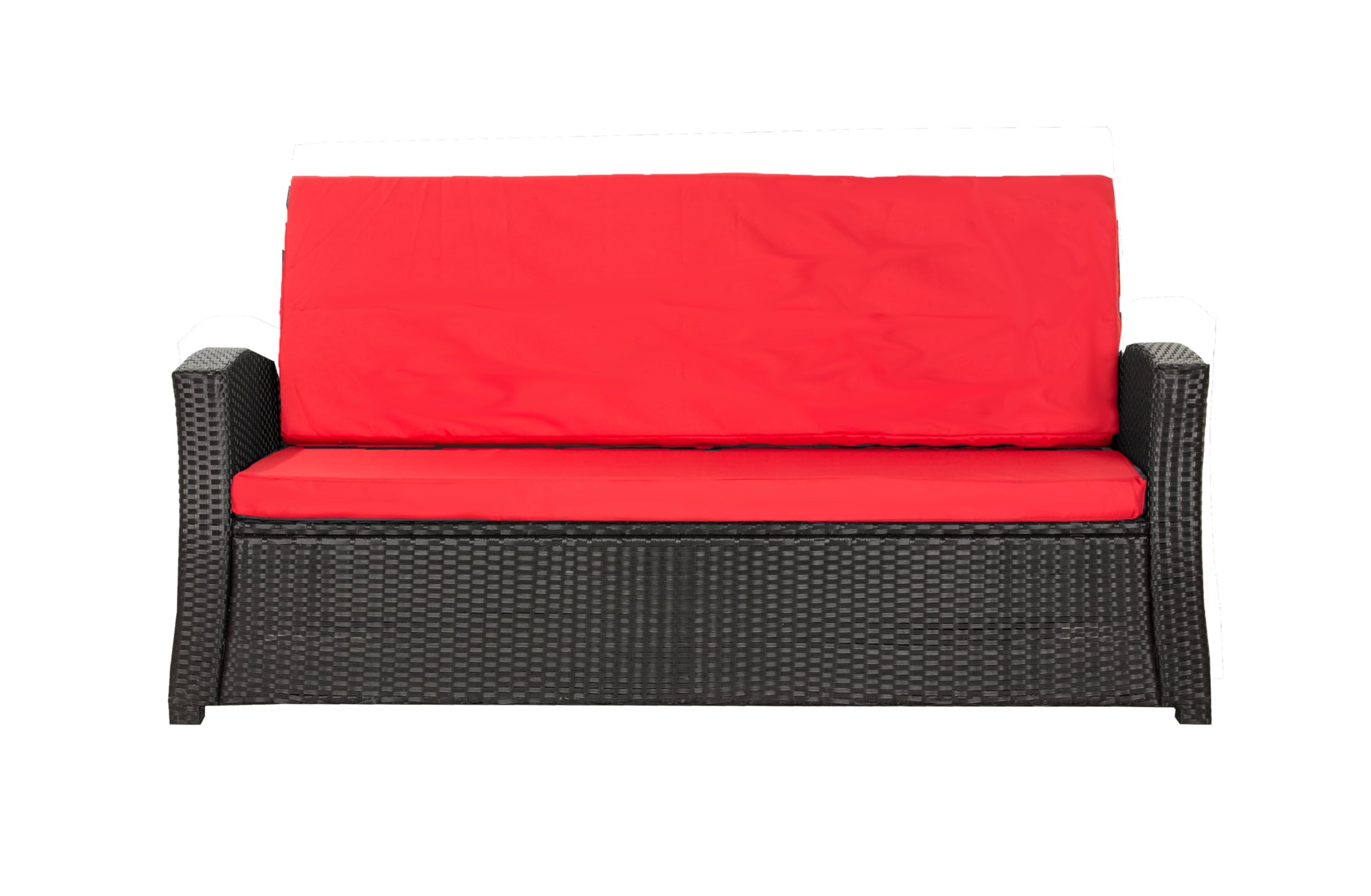 Cuscino per panca da giardino in polyrattan, comodo cuscino per panche da giardino, ideale per dondolo Hollywood (rosso, 100 x 50 x 50 cm)