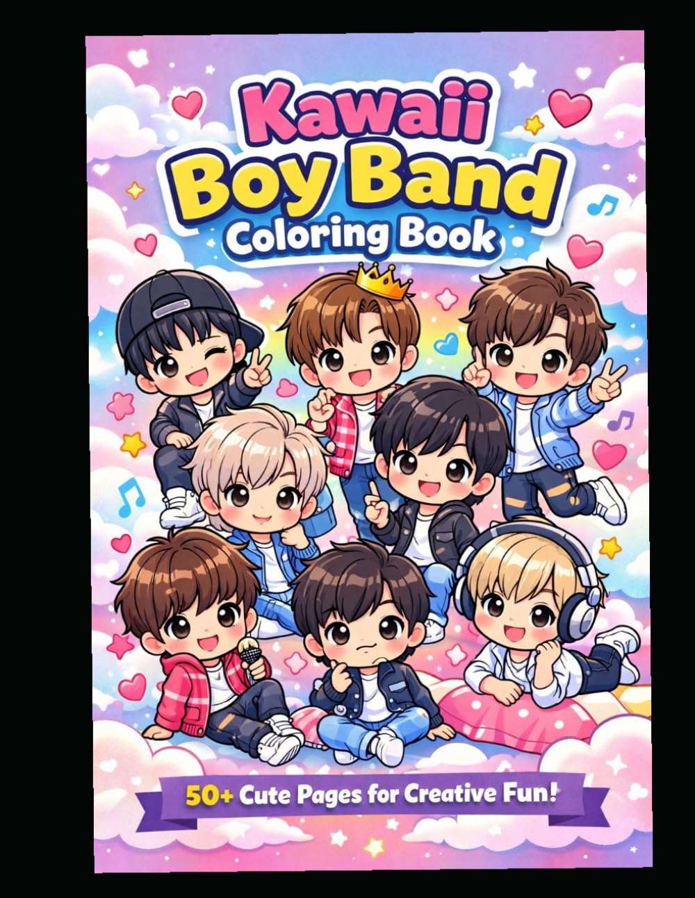 Kawaii Boy Band Coloring Book: Cute & Fun K-Pop Inspired Coloring Pages for Relaxation, Creativity & Stress Relief