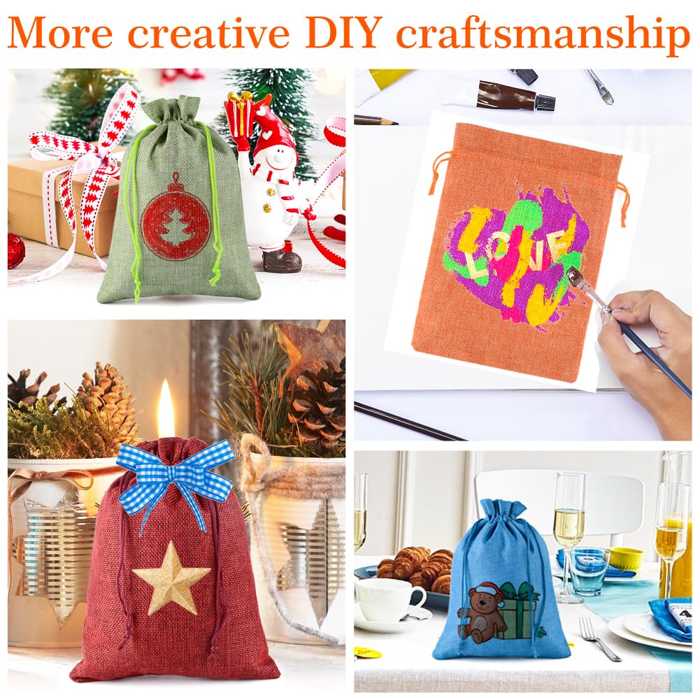 Lot de 50 sachets en toile de jute - 20 x 30 cm - Sacs cadeaux pour la fête des mères, le printemps et la communion - Réutilisables - Pour mariage, bijoux et fête (couleurs mélangées)