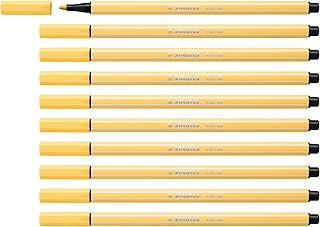 Rotulador premium STABILO Pen 68 - Caja con 10 unidades - Color amarillo claro