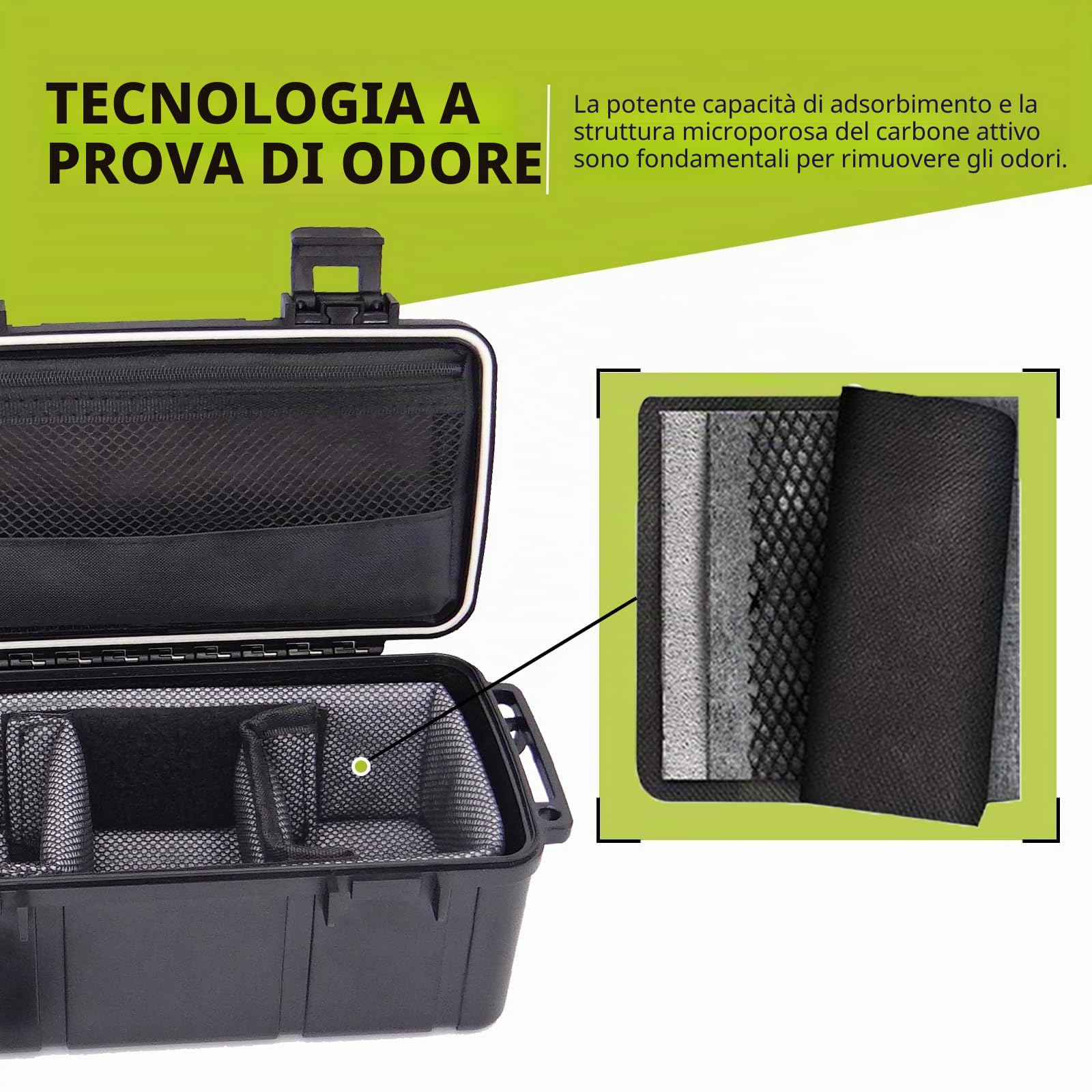 OZCHIN Scatola a prova di odore con serratura, grande contenitore a prova di odore, custodia impermeabile e indeformabile per casa, viaggi e campeggio, scatola sicura portatile a prova di odore e