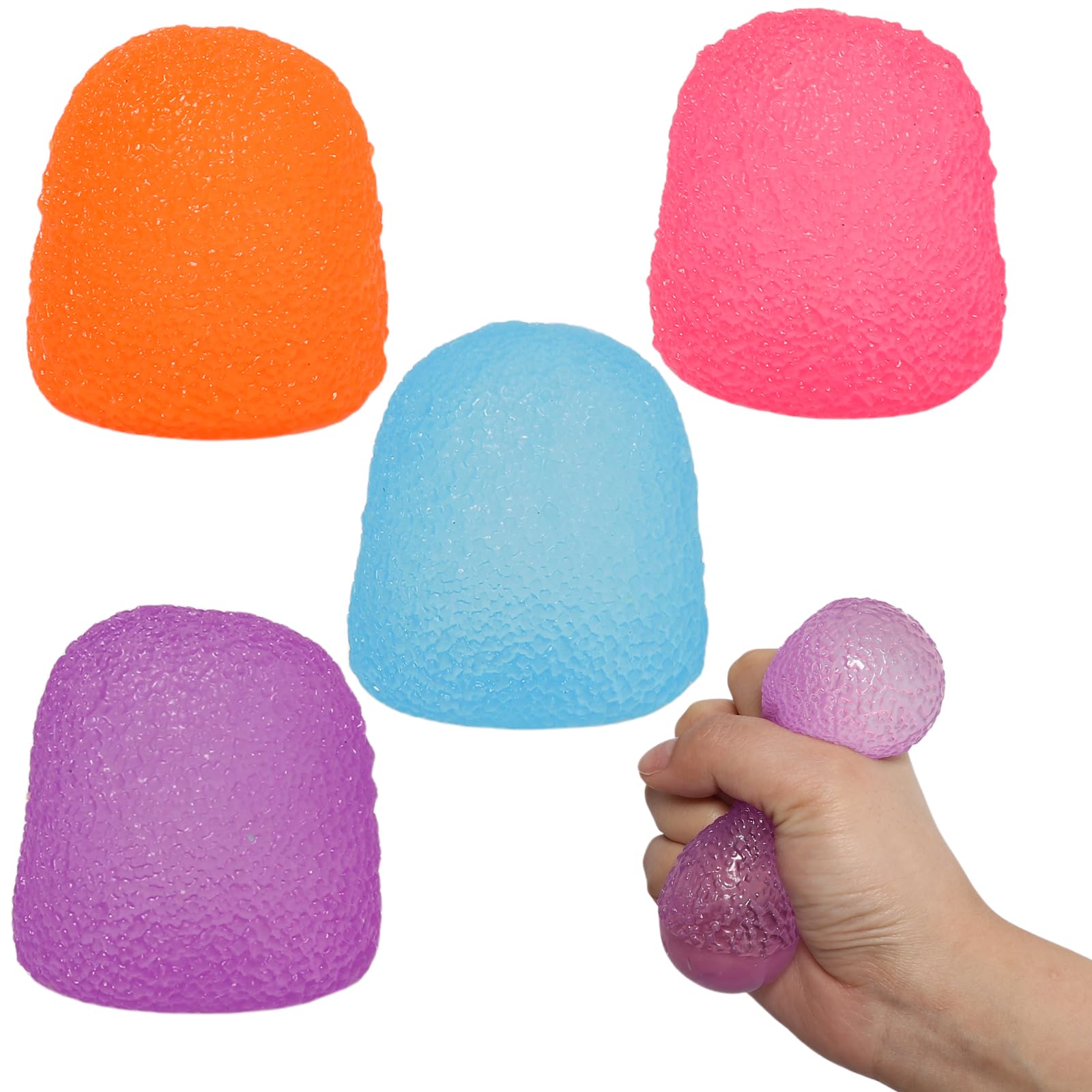 Photo 1 of 4pcs Squishy Textured Candy Stress Balls - Sensory Toys for Kids with Unique Needs - Great for Classrooms, Home, and Playtime