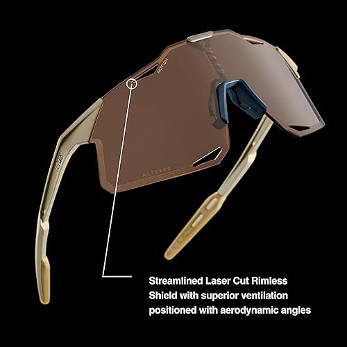 Miniatura 4 de 100% Hypercraft - Gafas de sol deportivas sin marco, de alta calidad, ligeras, de béisbol, bicicleta de carretera, triatlón, carreras, Plateado