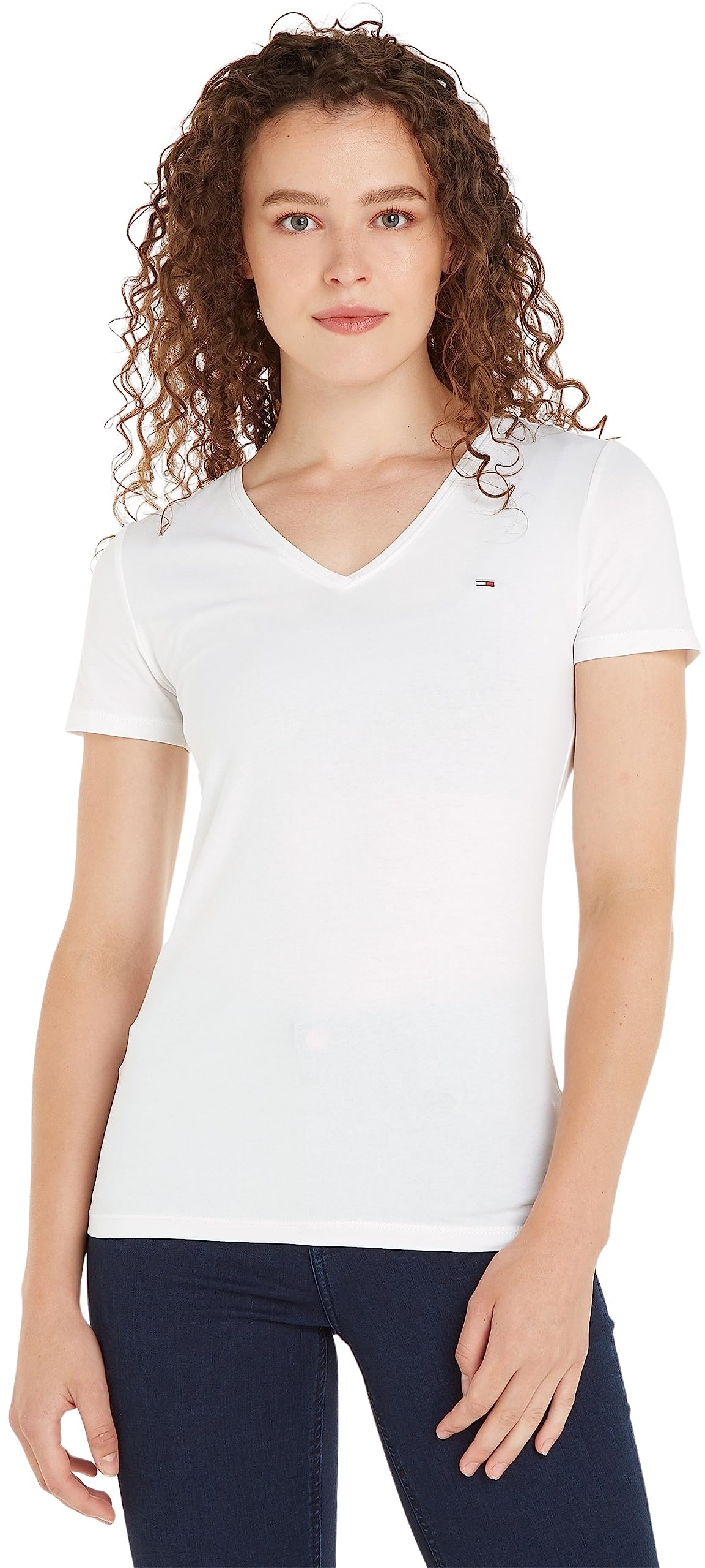 Tommy Hilfiger Camisetas de Punto de Manga Corta para Mujer