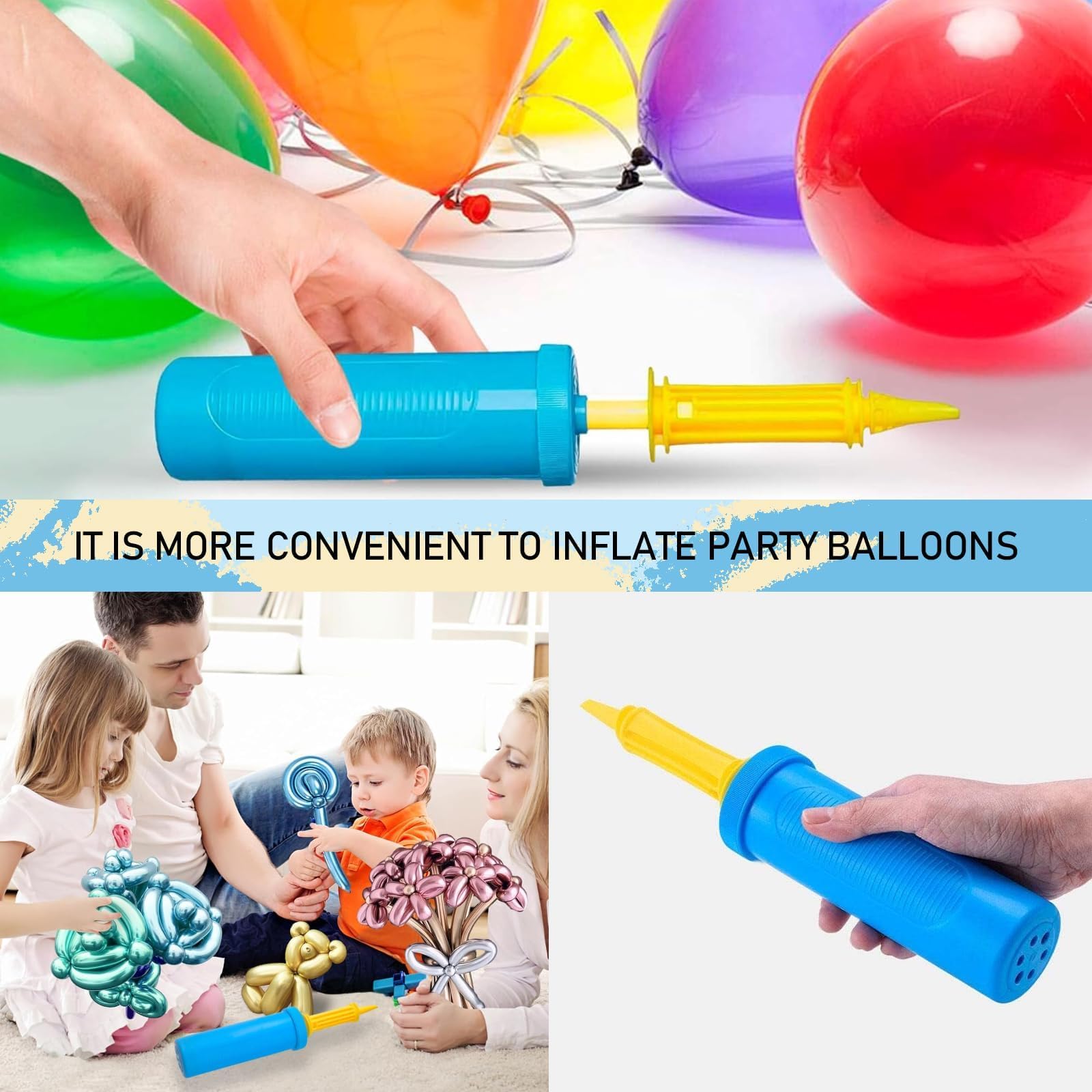 4 Bombas de Globos, Bomba para Globos, Bomba de Globos de Mano, Bomba de Globos, Bomba de Aire, para Fiestas, CumpleañOs, Bodas