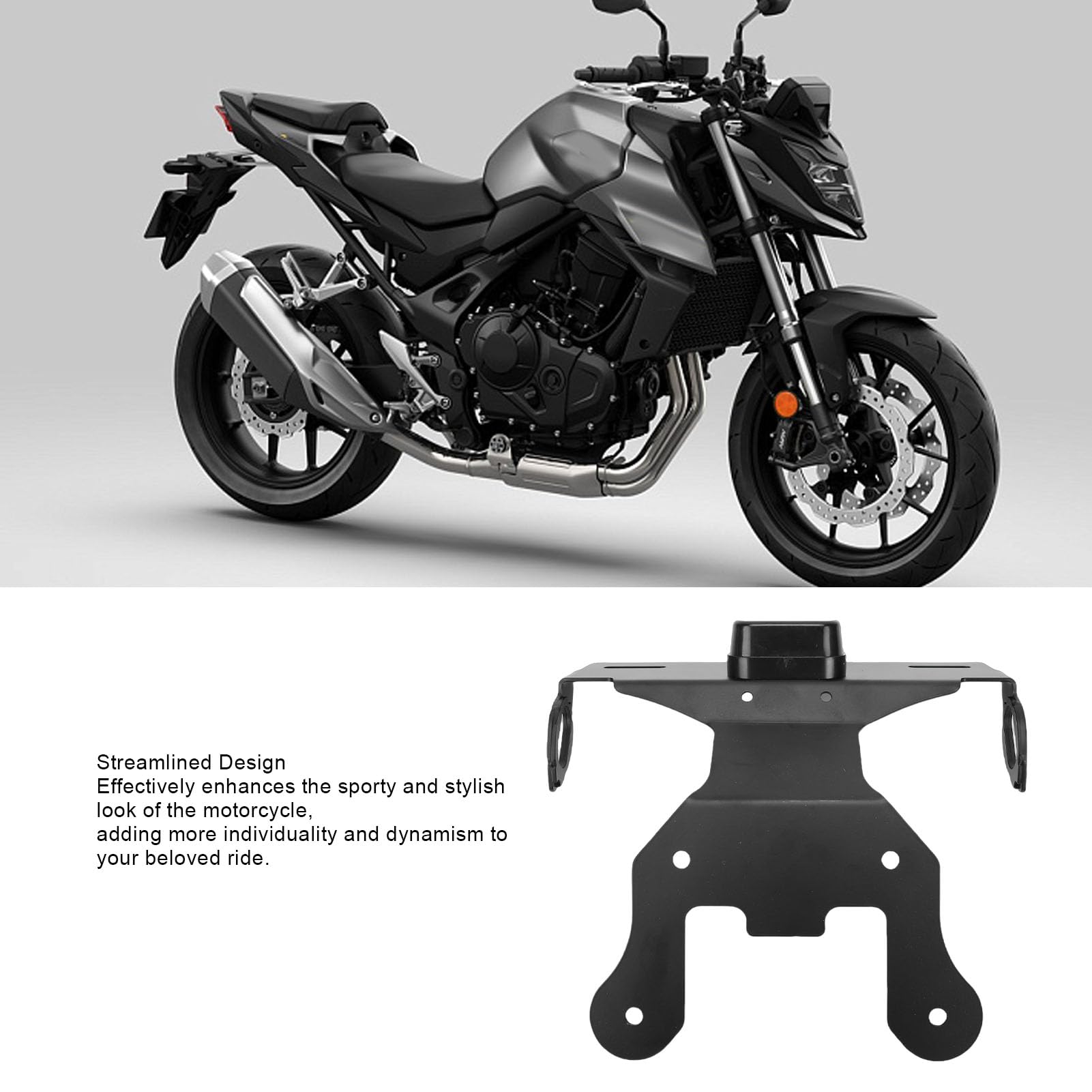 Aramox Supporto targa moto in metallo per | Staffa, fissaggio stabile, robusta, per moto, Africa/Transalp/CB