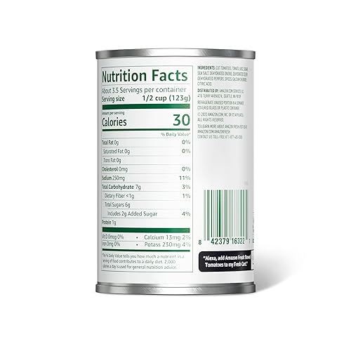 Vista 15 de Marca Yaxa – Tomates en cubitos Happy Belly en jugo de tomate, 28 onzas