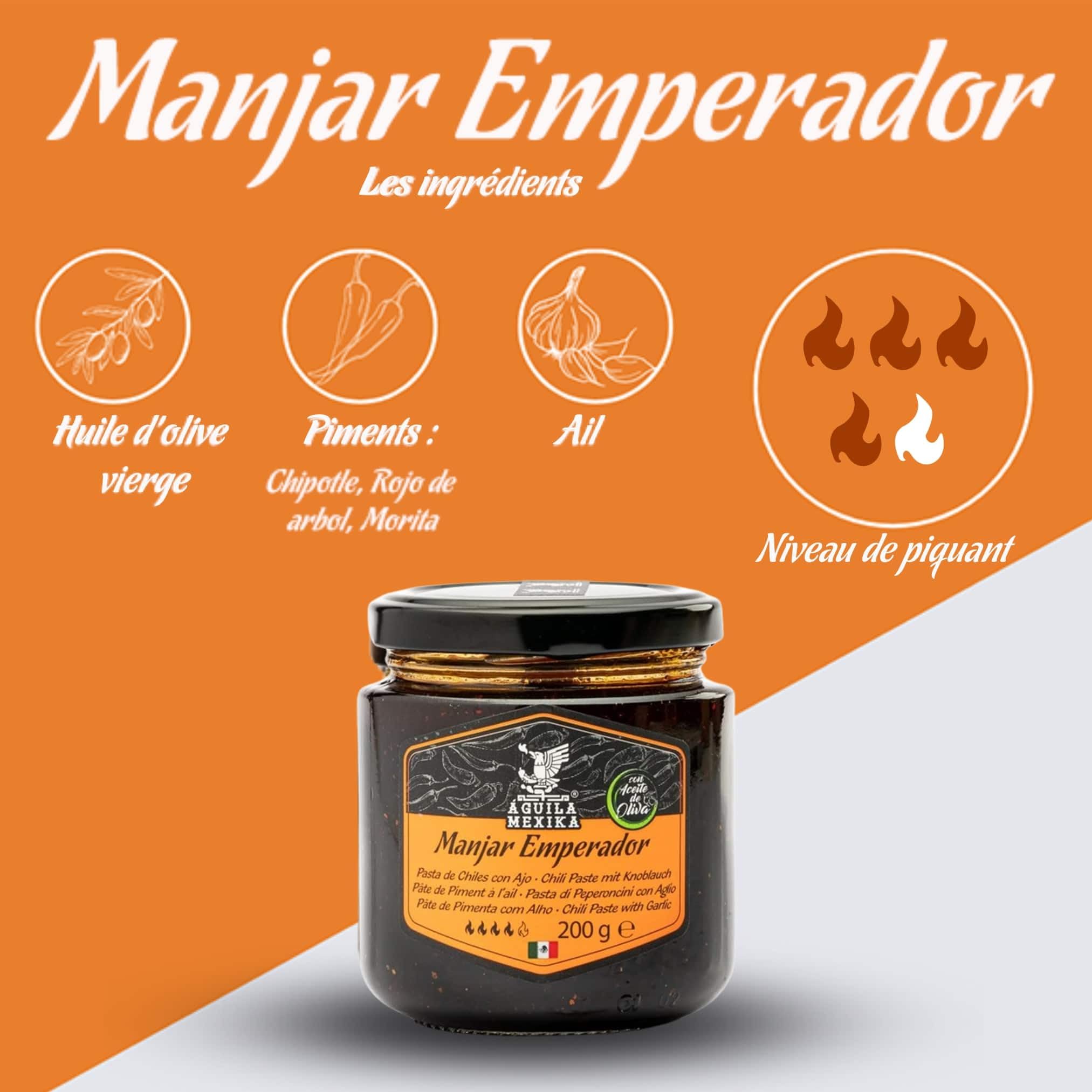 Salsa Macha 4Pack | Croustillant de piments mexicains à l’ail rôti | AGUILA MEXIKA | Recette premium • Piments Chipotle, Morita & Árbol • Huile d’olive vierge • Ingrédients naturels
