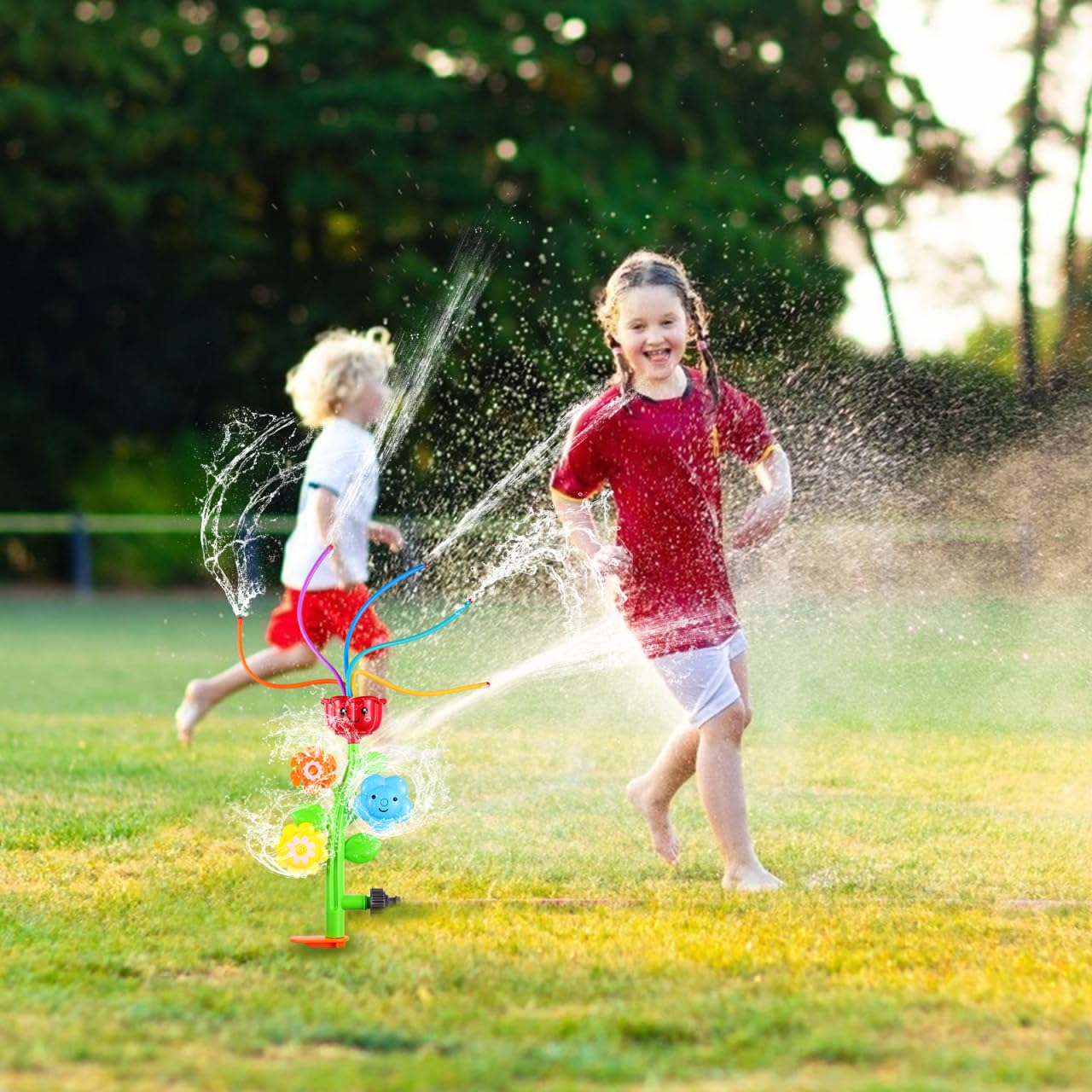 STOBOK Kinder Wassersprinkler Blume, Outdoor Rasensprenger Wasserspielzeug für Gartenschlauch, Sommer Wasserspaß Garten Spielzeug Draußen, Mädchen Jungen ab 3 4 5 6 7 8 Jahre
