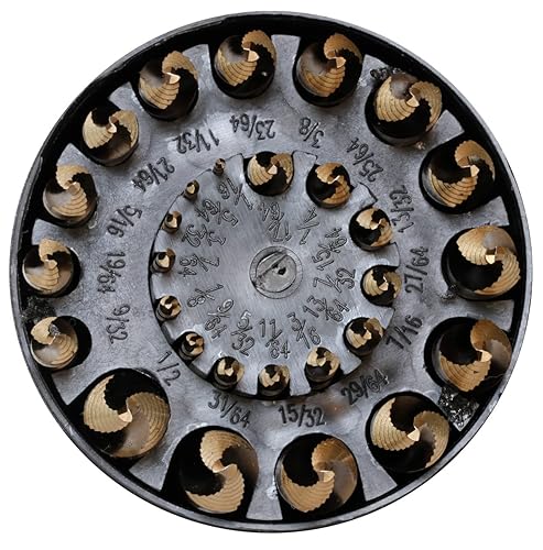 Miniatura 3 de Drill America GSC ZMGSC29J-PC - Kit brocas de cobalto de 29 piezas con punta escalonada, estuche redondo, acabado en óxido dorado para perforar