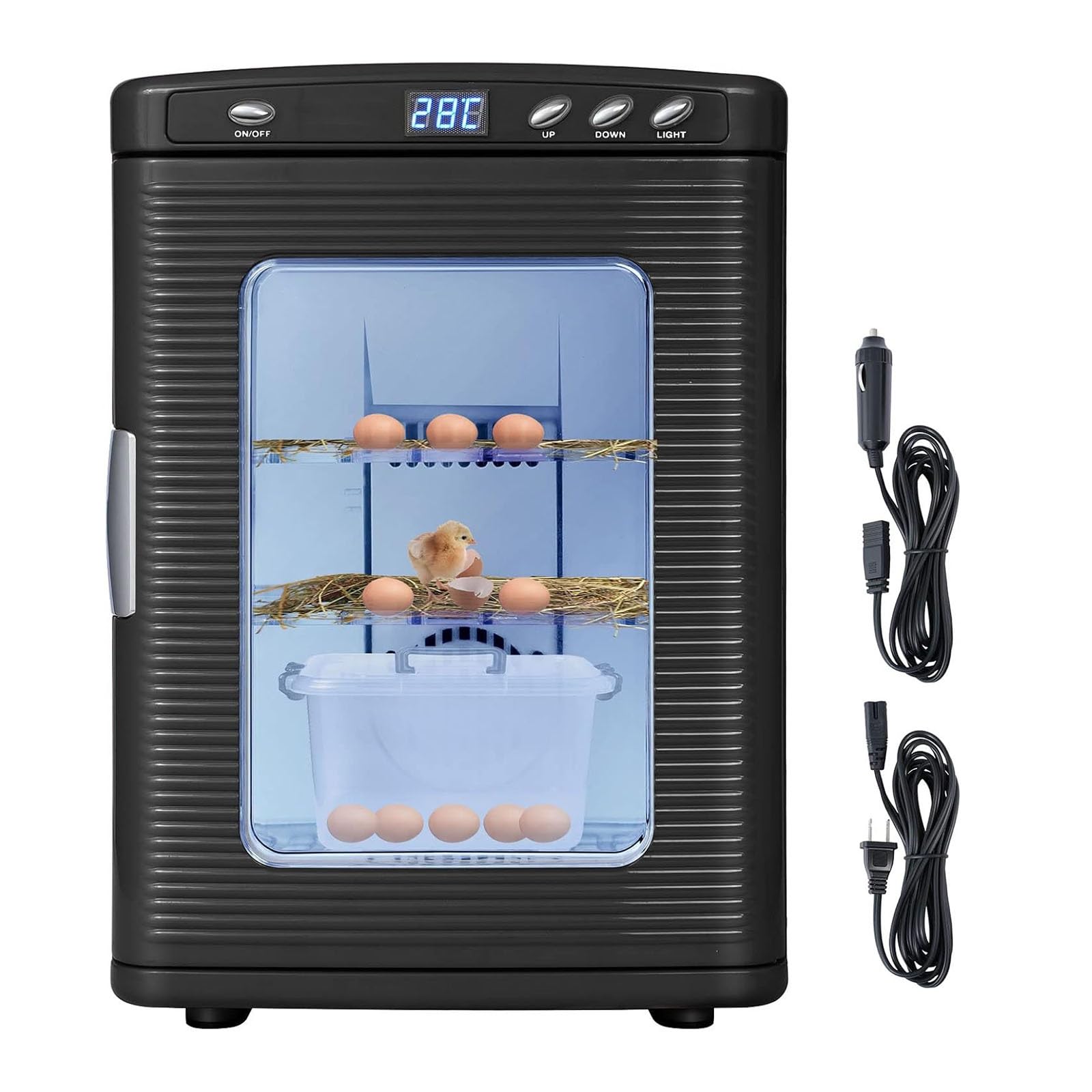 Incubadora de Huevos 25L Incubadora de Laboratorio Científica Con Calefacción Precisa 5–60°C/41–140°F, Incubadora Portátil para Incubar Huevos Con Alimentación AC DC