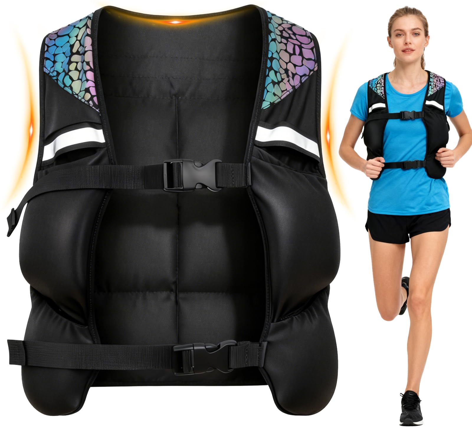 Weighted Vest for Woman Men 0-10lbs Adjustable Running Vest with 10 Removable Weights Weight Training Vest for Weight