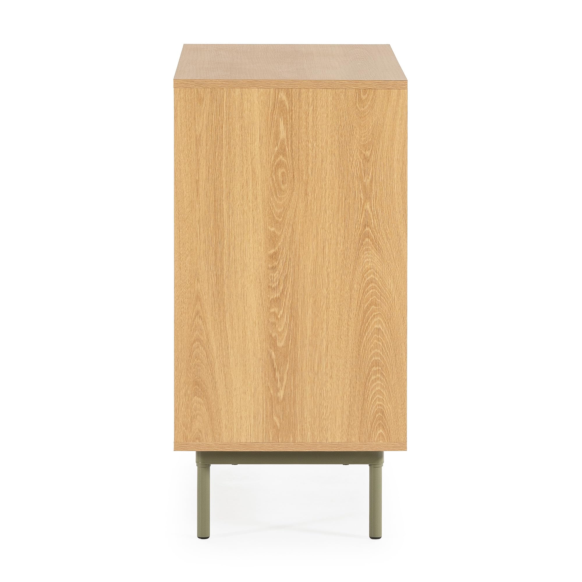 HOMN LIVING Cómoda de Noche Cuzco 3 cajones Color Roble/Verde, 80 cm (Ancho) 40 cm (Profundo) 80 cm (Altura)