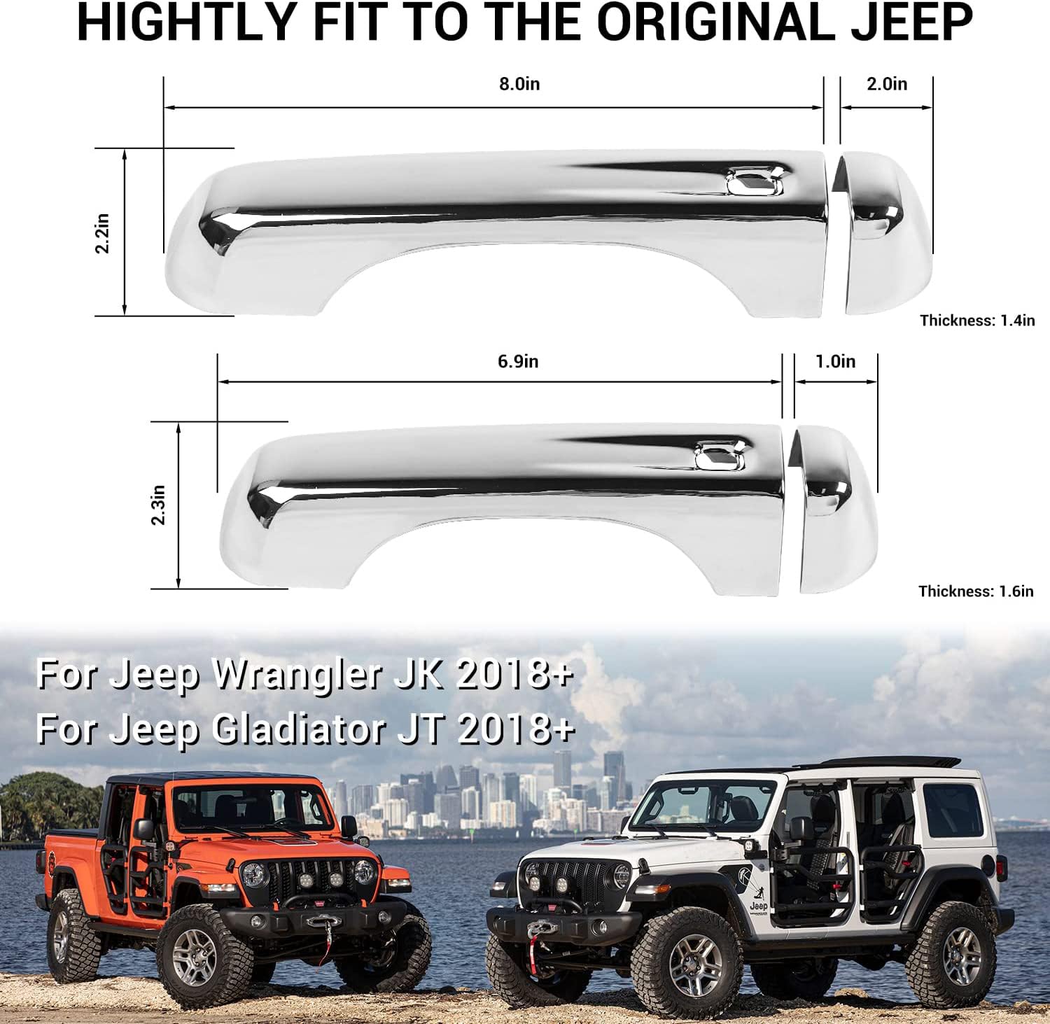 Amazon.co.jp: CheroCar Jeep JL ドアハンドルカバー トリム テール