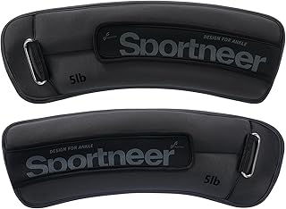 Sportneer Ankle Weights 0.5/1/2/3/5 LBS 1 Pair Wrist Leg Arm Weights (Gray, 5 lbs x 2)