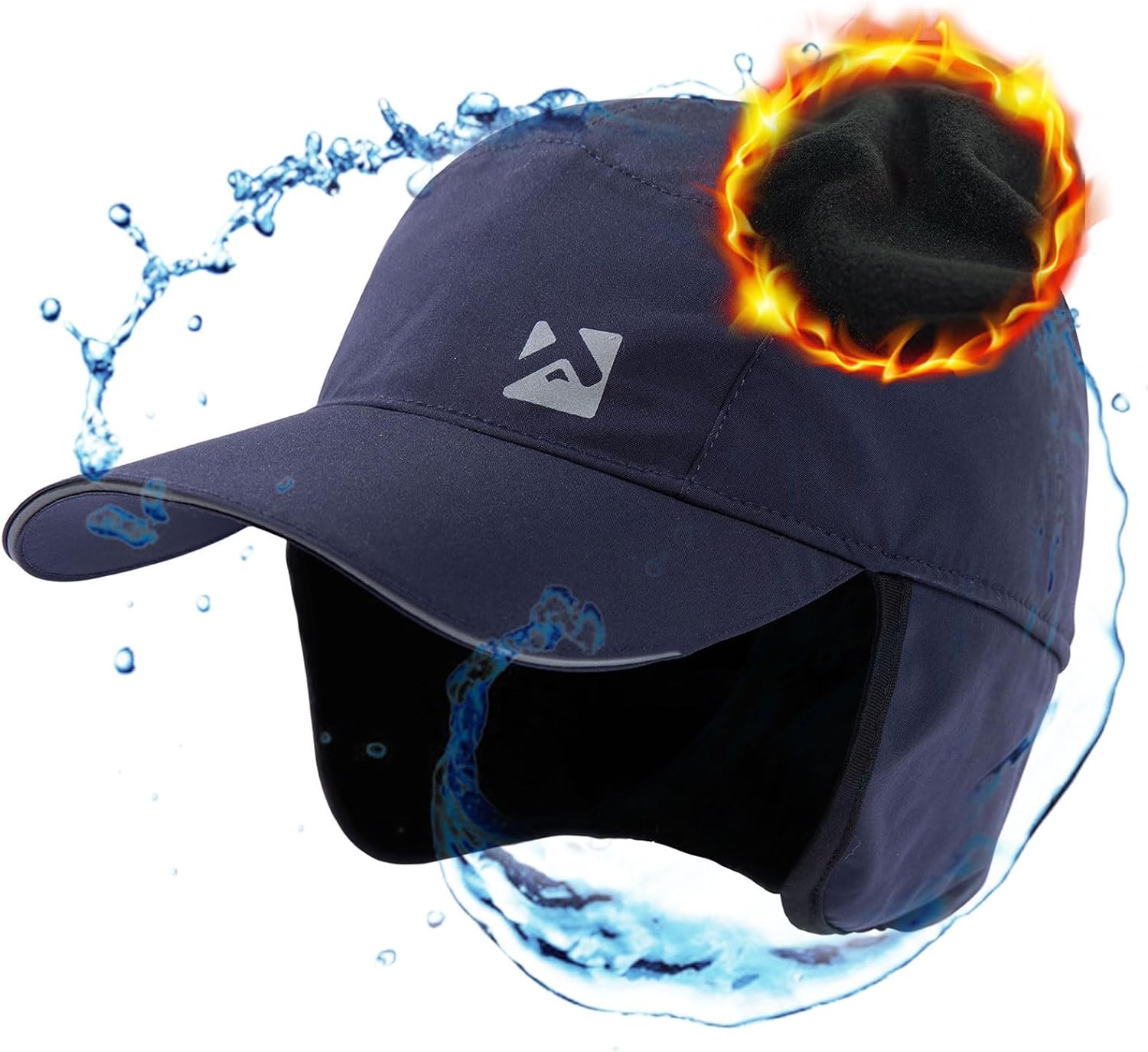 TOP-EX Oversize XL XXL Men's Waterproof Winter Baseball Cap Fleece Earflap Trapper Hat for Cold Weather Large Heads