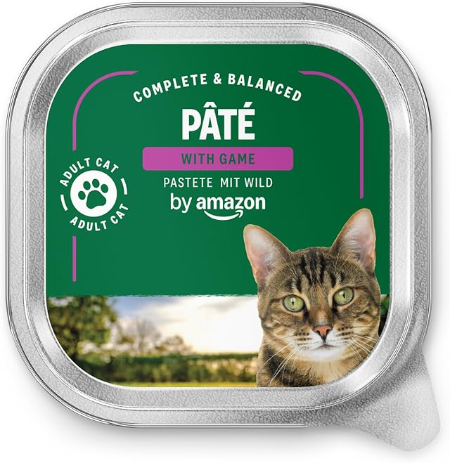 by Amazon Nourriture Humide pour Chats, Pâté au Gibier, 100g, Lot de 16