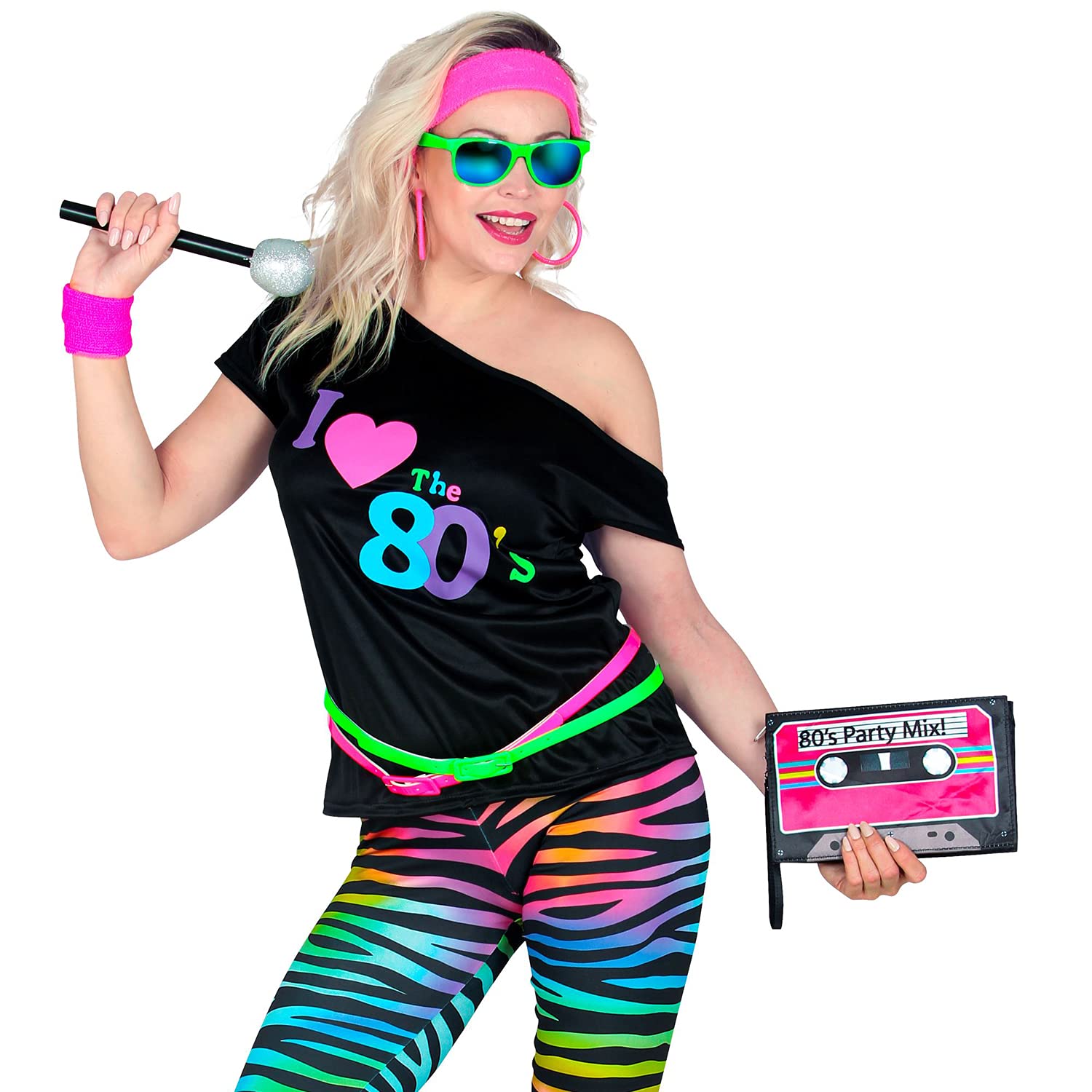 W WIDMANN MILANO Party Fashion - 80s Music Cassette Bag for Women Musicians, Carnival, Theme Parties, Multicoloured - Image 3