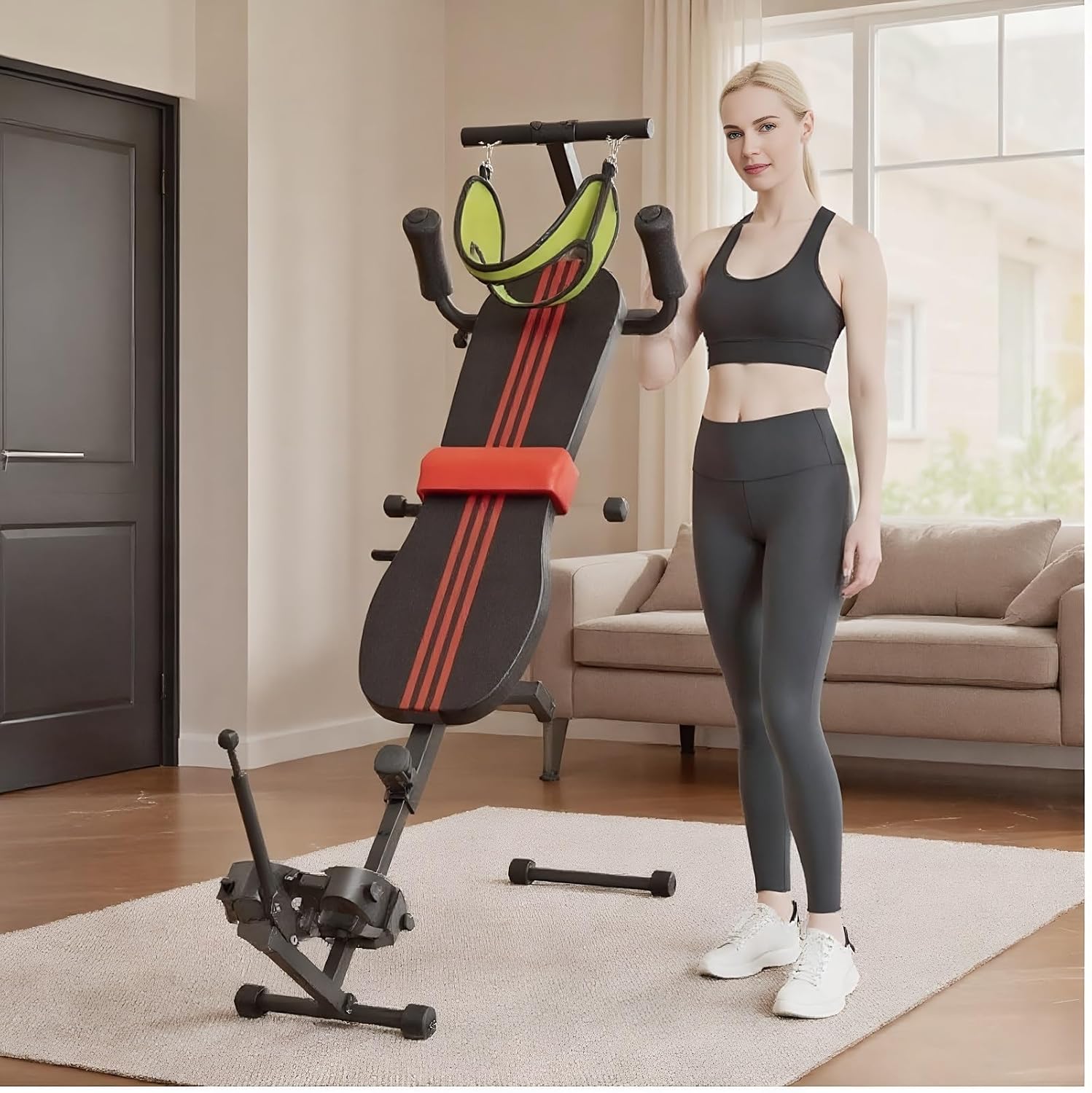 Cervical Traction Back Stretch Bench, Pain Relief & Posture Correction, Easy Install Adjustable, Lumbar Cervical Massage