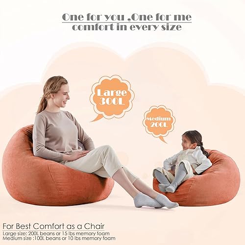 Miniatura 126 de Nobildonna - Funda para silla de puf (relleno sin relleno) de nido de pájaro para niños y adultos. Puf extra grande para almacenamiento de animales