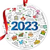 2023 Christmas Ornament, Christmas Tree Ornaments, Holiday Decor for Xmas Tree and Ribbon Included, Large 3.75