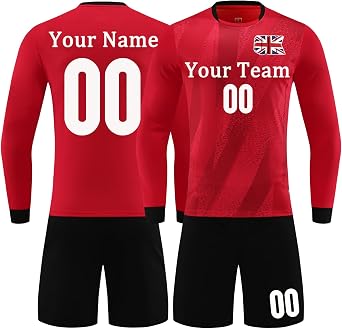 Personalised Football Kits for Kids Custom Football Jersey Kit for Kids and Aldult Football Kit Jersey Football Set Football Kit for Kids Shirt Shorts Football Tracksuit for Mens Women and Boys