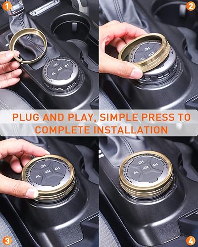 Miniatura 109 de Savadicar CKT01 Billet - Juego de molduras de perilla de control de aluminio, faros/4WD/HVAC, biseles de anillo de perilla de control climático, Rojo