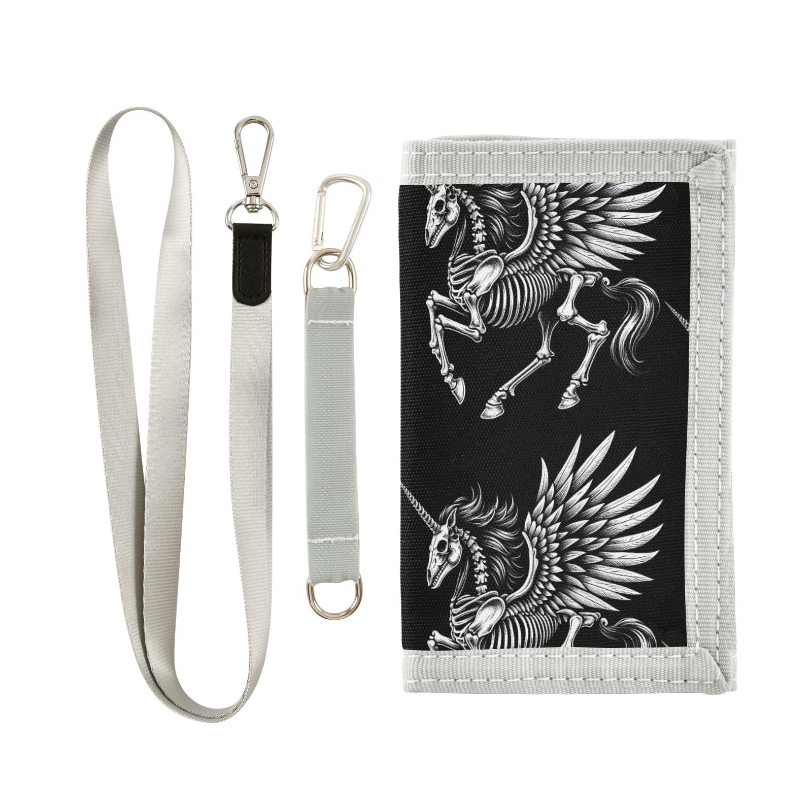 ALAZA Kids Wallets for Boys Girls Toddler Trifold Wallet Children Small Skeleton Of Unicorn with Zipper Coin Pocket