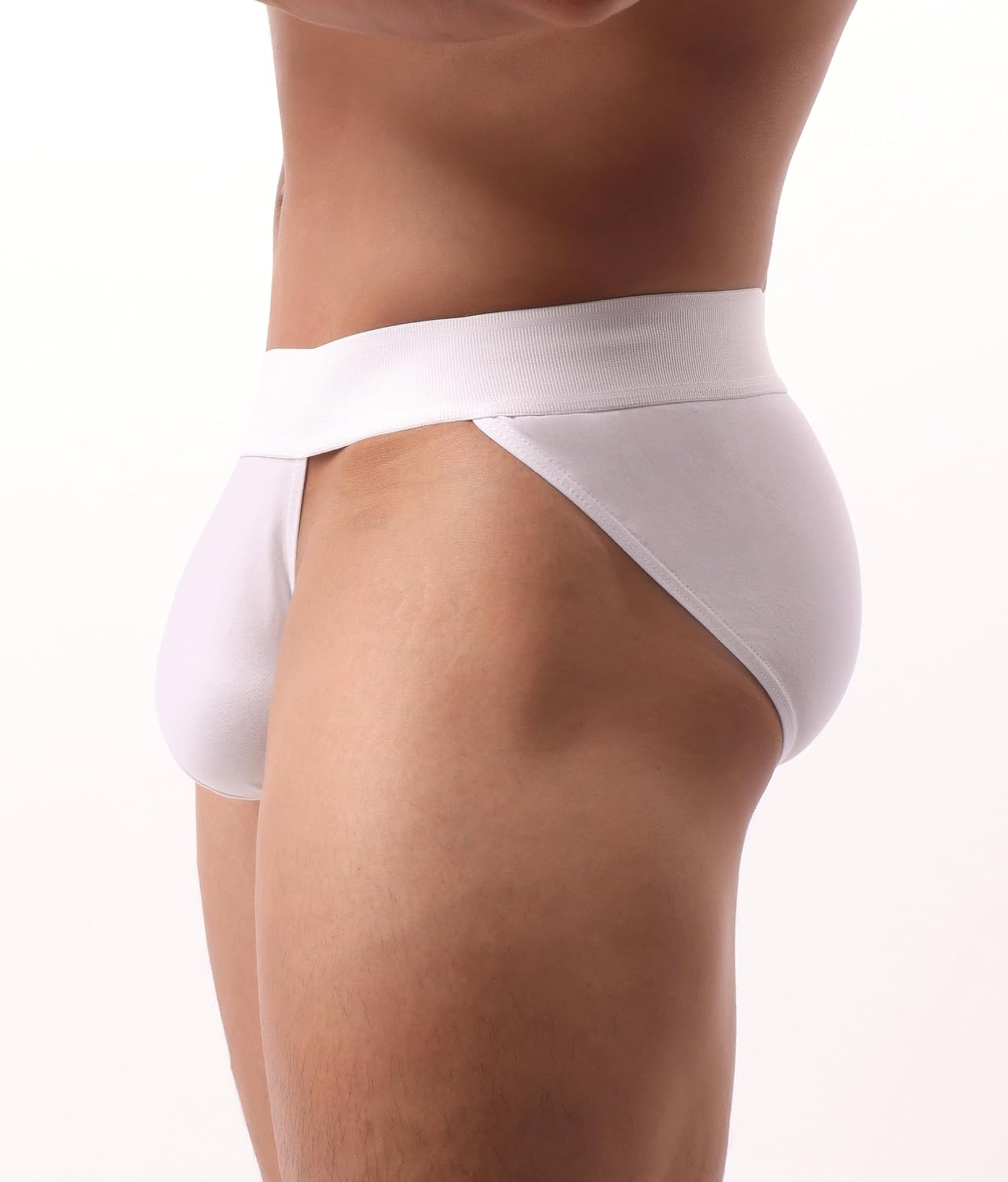 WINDAY Mens Bikini Briefs Cotton Mid Rise Brief Bulge Pouch Underwear Panties Scrunch Butt Underpants