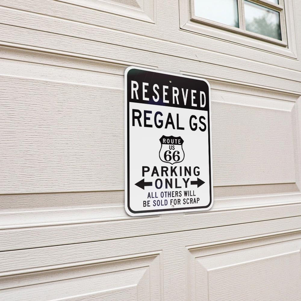 Buick Regal GS Route 66 Reserved Parking Sign, Metal Novelty Gift
