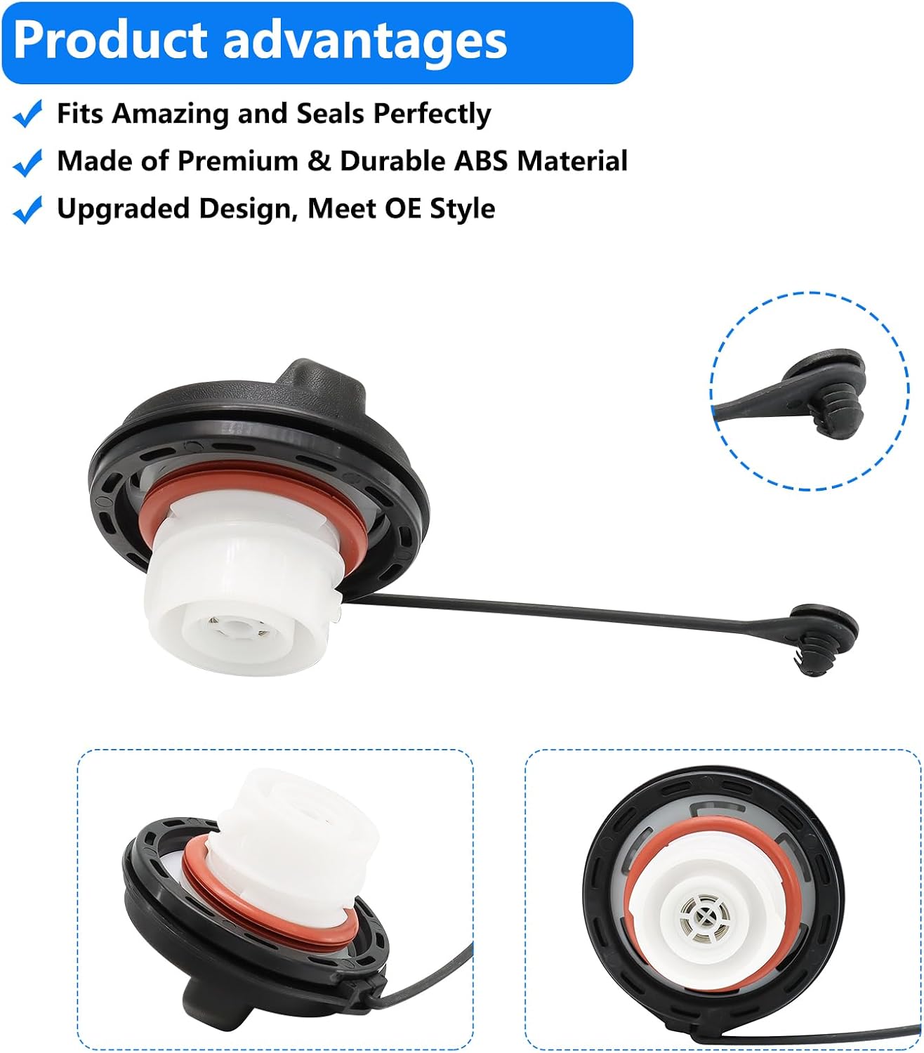 FC1079 Gas Cap Replacement for 2004-2009 F150 Fuel Cap Replacment Compatible with 2009-2021 F250 F350, 2008-2013 Mustang, 2006-2009 Fusion Replace F1080 Automotive Replacement Fuel Tank Caps