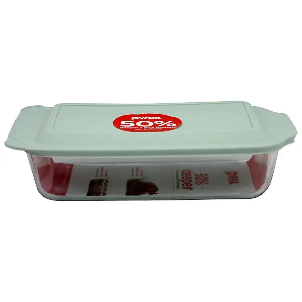 Pyrex CORINGWARE-PYREX DEEP 9"X13"BKR W/LID, Plain 1