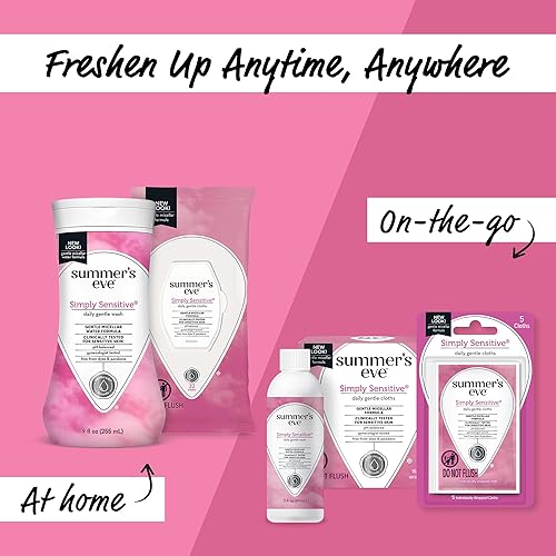 Miniatura 5 de Summers Eve Simply Sensitive Daily Gentle - Lavado femenino, elimina el olor, pH equilibrado, 9 onzas líquidas