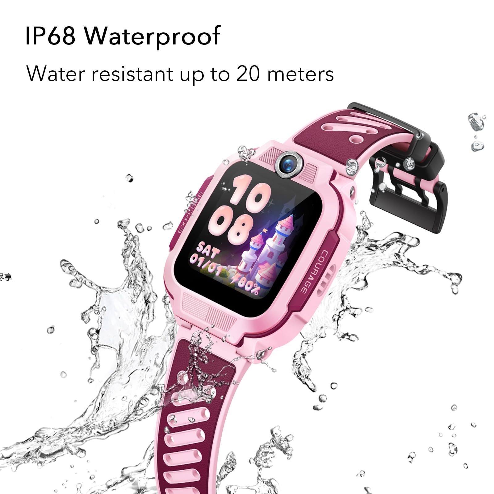 imoo Z3 Smart Watch per bambini con localizzatore GPS, Smart Watch 4G per bambini e ragazze, orologio con videochiamata vocale/chat familiare, 8G ROM, modalità scuola, contapassi, impermeabile IP68