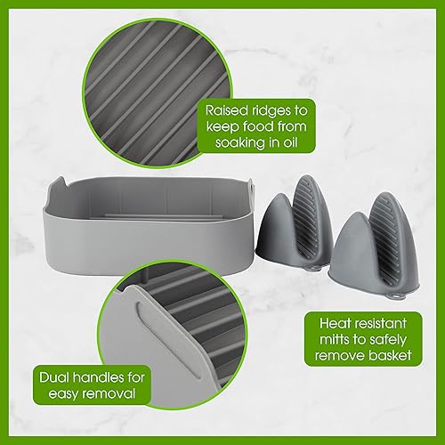 Miniatura 6 de 7Penn Forro de silicona reutilizable para freidora de aire de 6.5 cuartos - Forro cuadrado de silicona fácil de limpiar, guantes de silicona