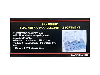 60 pc Keystock Bar Assortment Lock Pulleys Gears Square Key Stock Keyway Set (SAE+Metric)