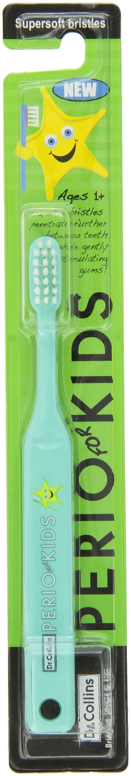 Dr. Collins Perio Toothbrush for Kids, Green, 6 Count (Pack of 1)