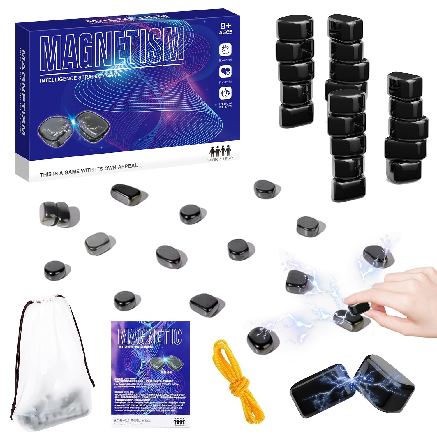 Generisch Magnetspiel,Magnetisches Schachspiel, Tischspiele,Tragbares Schach Magnetisch Magnetisches Spiel für Erwachsene Partyzubehör für Familientreffen