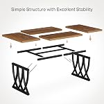 Tribesigns Dining Table for 6 People, 70.86-Inch Rectangle Wood Kitchen Table with Heavy Duty Metal Frame for Kitchen, Living Room (Retro Brown & Black)