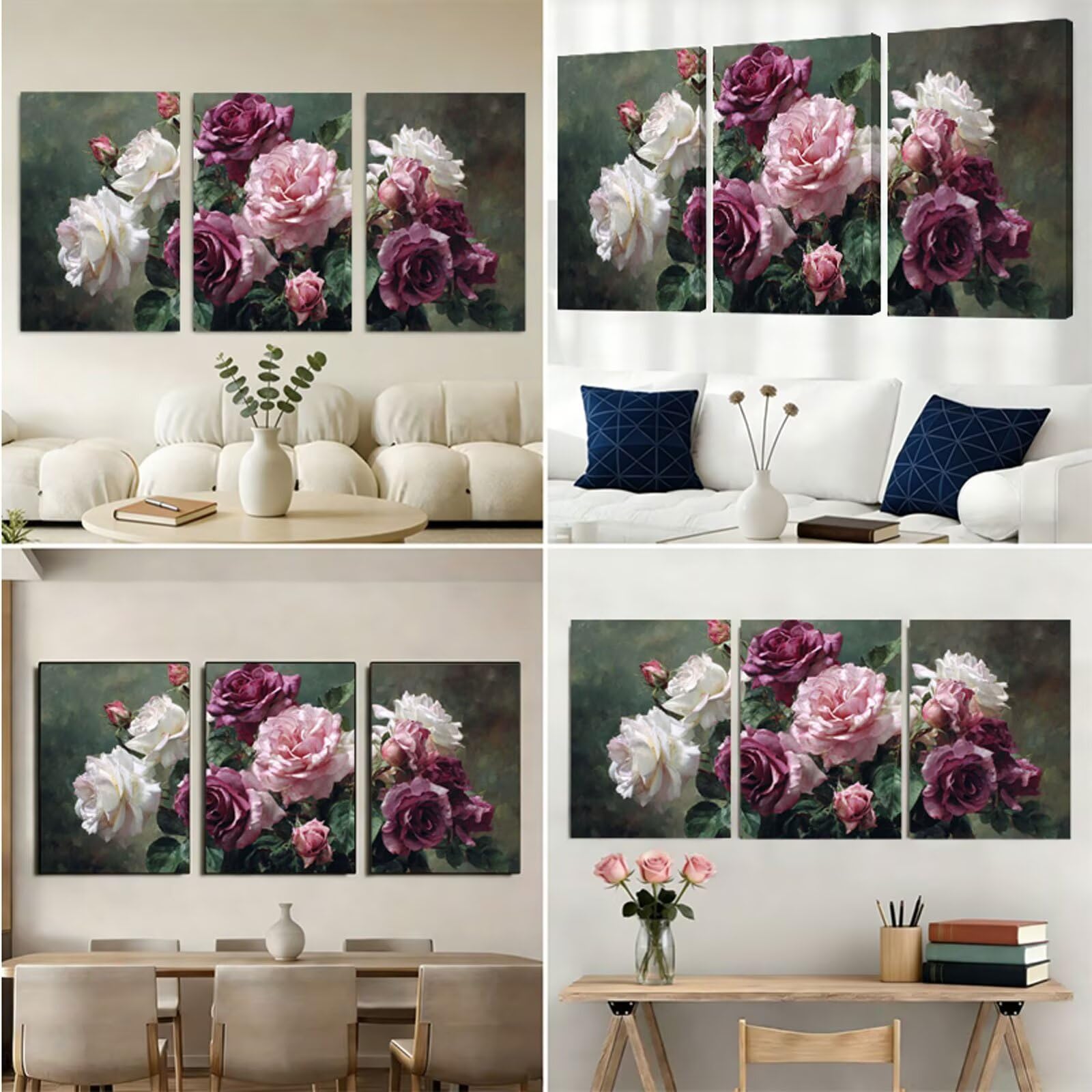 Zestawy do malowania diamentowego, kwiatowe zestawy tryptyków do malowania diamentowego dla dorosłych, fioletowy, DIY, kwadratowy kryształ, haft krzyżykowy, prezenty dla kobiet, dekoracja ścienna domu